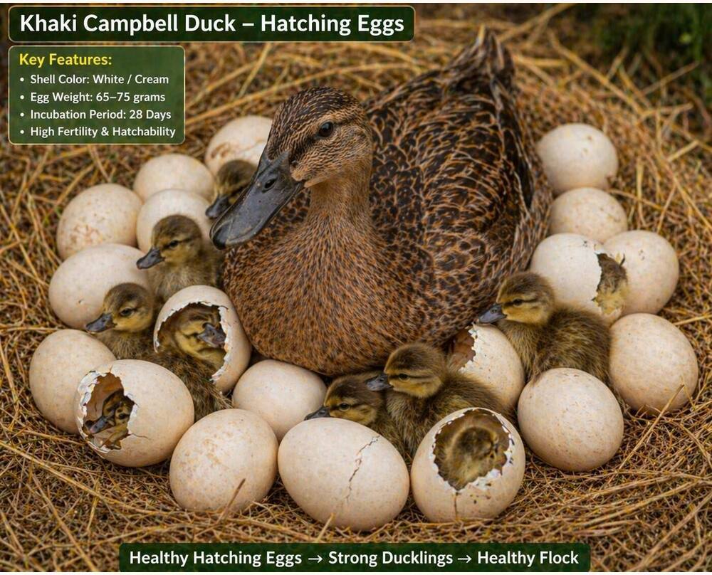 Khaki Campbell Duck Hatching Eggs