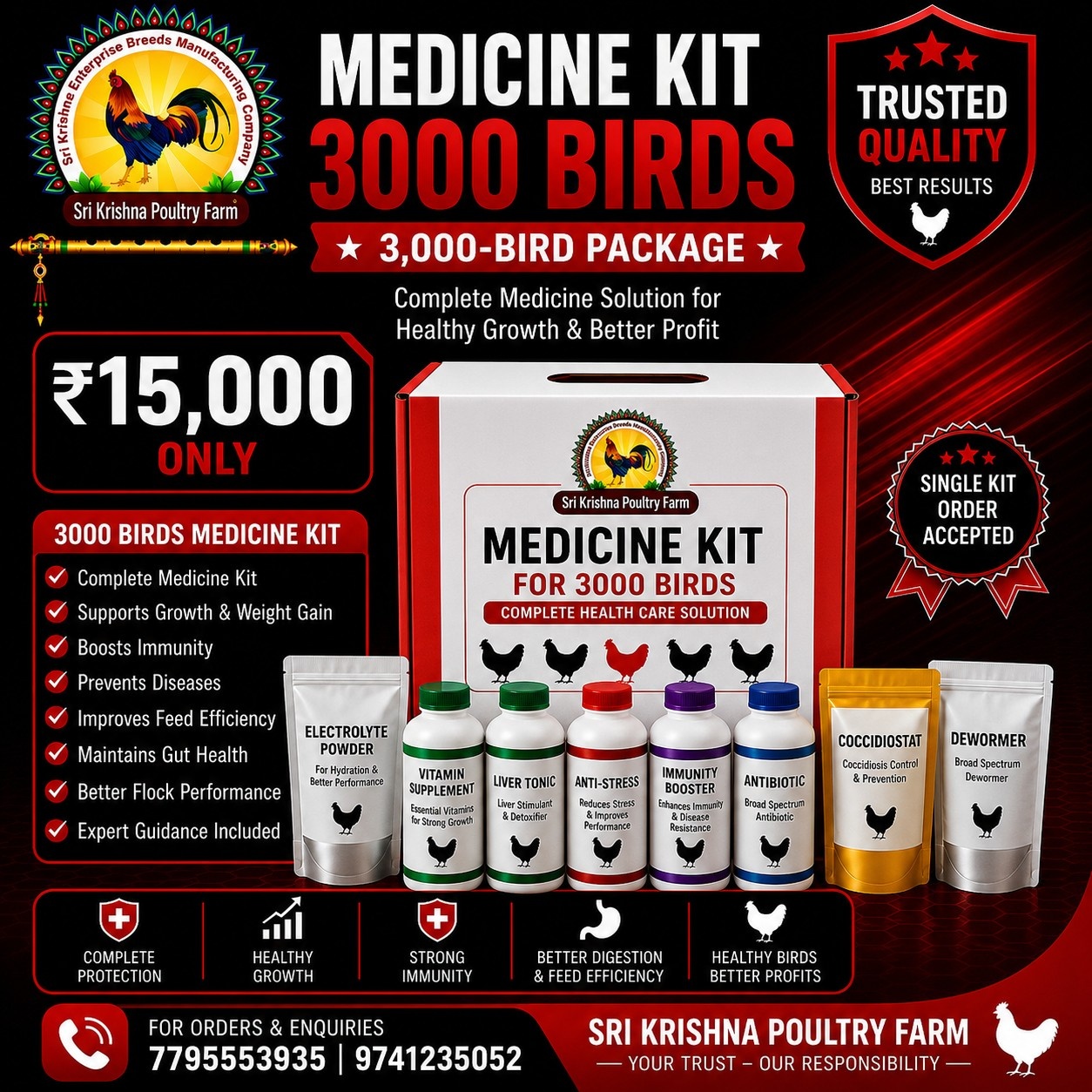 3000 Birds Medium Farm Supply Package