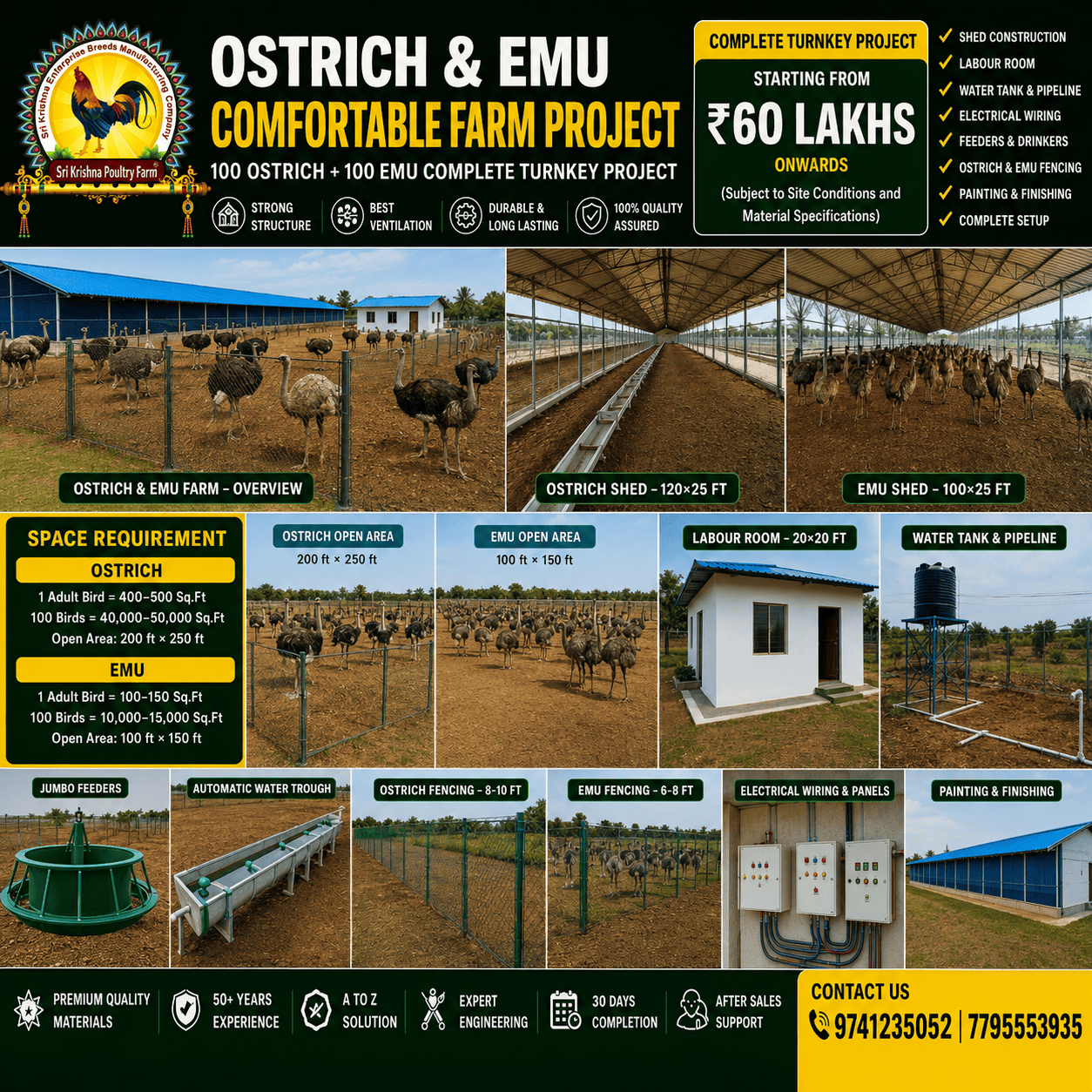 Ostrich and Emu Farm Construction